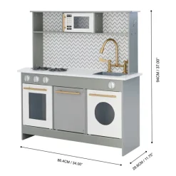 Kids Teamson Kids Little Chef Berlin Modern Play Kitchen with Accessories, Gray/White- FINAL SALE