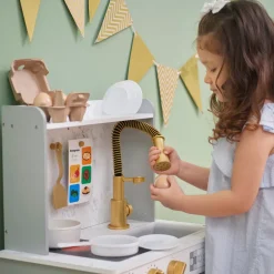Kids Teamson Kids Little Chef Memphis Play Kitchen, Gray/Gold