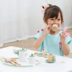 Kids Teamson Kids Little Chef Frankfurt 20-Piece Play Kitchen Tea Party Set, Green