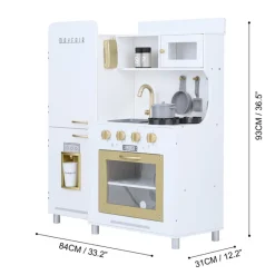 Kids Teamson Kids Little Chef Mayfair Classic Kids Kitchen Playset with 11 Accessories, White/Gold