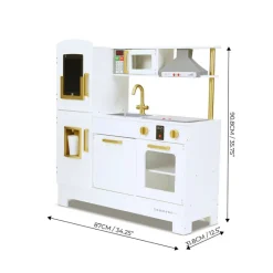 Kids Teamson Kids Little Chef Munich Kids Play Kitchen with Interactive Features, White/Gold