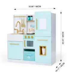 Kids Teamson Kids Little Chef Biscay Delight Classic Play Kitchen with Accessories, Icemaker, Magnetic Dry-Erase Board, Mint