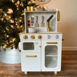 Kids Teamson Kids Little Chef Memphis Play Kitchen + Accessories, White/Gold