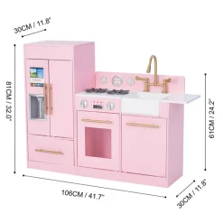 Kids Teamson Kids Little Chef Charlotte Play Kitchen & Refrigerator Set, Pink