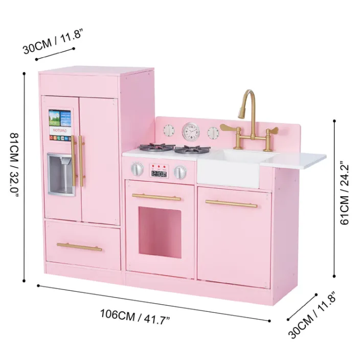Kids Teamson Kids Little Chef Charlotte Play Kitchen & Refrigerator Set, Pink