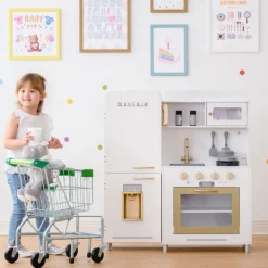 Kids Teamson Kids Little Chef Mayfair Classic Kids Kitchen Playset with 11 Accessories, White/Gold