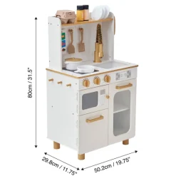 Kids Teamson Kids Little Chef Memphis Play Kitchen + Accessories, White/Gold