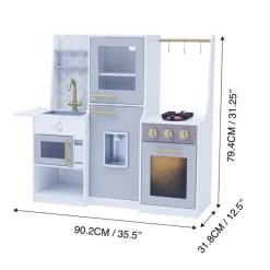 Kids Teamson Kids Little Chef Lyon Complete Kitchen Set with Hydroponic Garden, Refrigerator and Accessories, Gray -FINAL SALE