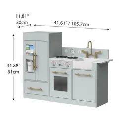 Kids Teamson Kids Little Chef Charlotte Modern Play Kitchen, Silver Gray/Gold