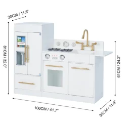 Kids Teamson Kids Little Chef Charlotte Modern Play Kitchen, White/Gold