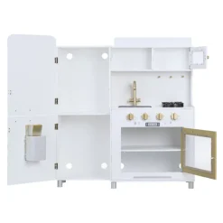 Kids Teamson Kids Little Chef Mayfair Classic Kids Kitchen Playset with 11 Accessories, White/Gold