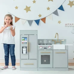Kids Teamson Kids Little Chef Charlotte Modern Play Kitchen, Silver Gray/Gold