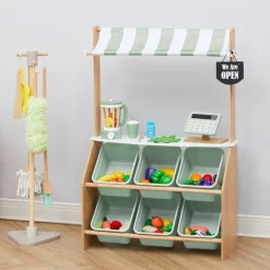 Kids Teamson Kids Little Helper Play Farmer's Market Stand, Mint/White