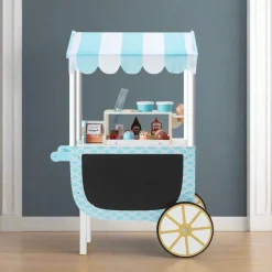 Kids Teamson Kids My Little Helper Ice Cream Cart & Accessories, Blue/White