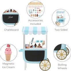 Kids Teamson Kids My Little Helper Ice Cream Cart & Accessories, Blue/White