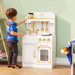 Kids Teamson Kids Petite Versailles Classic Play Kitchen with Accessories, White