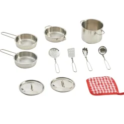Kids Teamson Kids 11-Piece Little Chef Frankfurt Stainless Steel Cooking Accessory Set