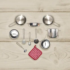 Kids Teamson Kids 11-Piece Little Chef Frankfurt Stainless Steel Cooking Accessory Set