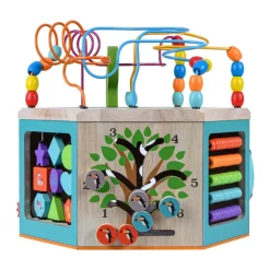 Kids Teamson Kids Preschool Play Lab 7-in-1 Large Activity Station, Natural