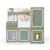 Kids Teamson Kids Versailles Deluxe Play Kitchen Plus Refrigerator and 15 Accessories, Olive Green