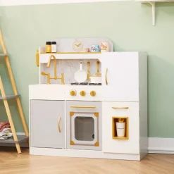 Kids Teamson Kids Versailles Play Kitchen with Refrigerator and Cookware Accessories, White