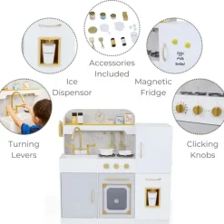 Kids Teamson Kids Versailles Play Kitchen with Refrigerator and Cookware Accessories, White