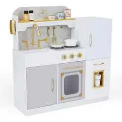 Kids Teamson Kids Versailles Play Kitchen with Refrigerator and Cookware Accessories, White
