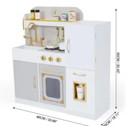 Kids Teamson Kids Versailles Play Kitchen with Refrigerator and Cookware Accessories, White