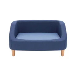 Teamson Pets 15.51" Bennett Elevated Linen Sofa Pet Daybed for Small and Medium Dogs, Navy- FINAL SALE