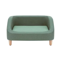 Teamson Pets 15.51" Bennett Linen Sofa Dog Bed for Small and Medium Dogs, Sea Green- FINAL SALE