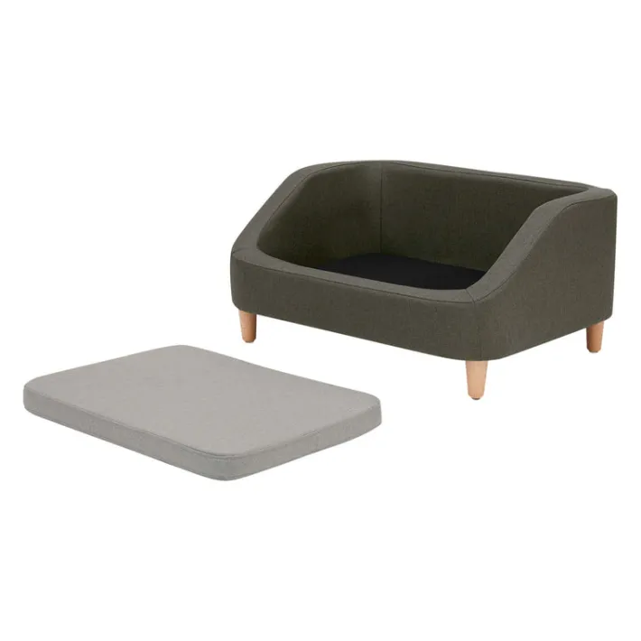 Teamson Pets 15.51" Bennett Linen Sofa Dog Bed for Small and Medium Dogs, Gray- FINAL SALE