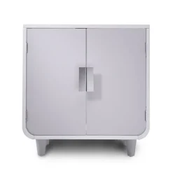 Teamson Pets 22.01" Dyad Cat Litter Box Enclosure and Side Table, Alpine White- FINAL SALE