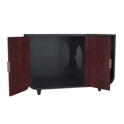 Teamson Pets 22.01 Dyad Large Enclosed Cat Litter Box /Side Table, Mocha Walnut- FINAL SALE