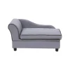 Teamson Pets 16.5" Ivan Chaise Lounge with Storage for Small and Medium Dogs, Gray- FINAL SALE