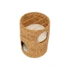 Teamson Pets Neith Wicker Seagrass 3-Tier Cat Bed Condo with Cushions, Tan/Cream- FINAL SALE
